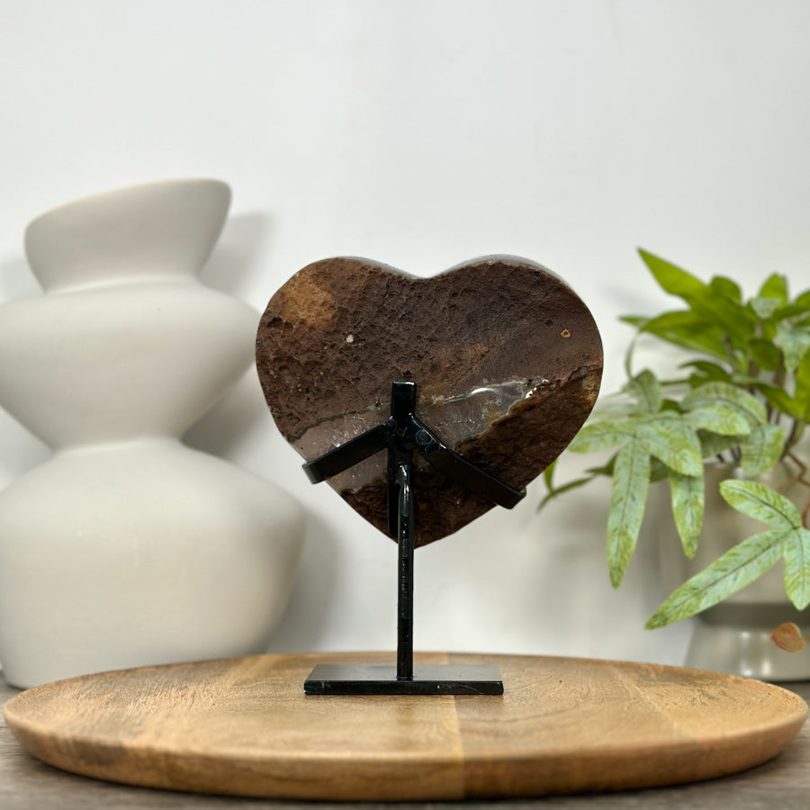 Uruguayan Amethyst Stone Heart Crystal - HST0352