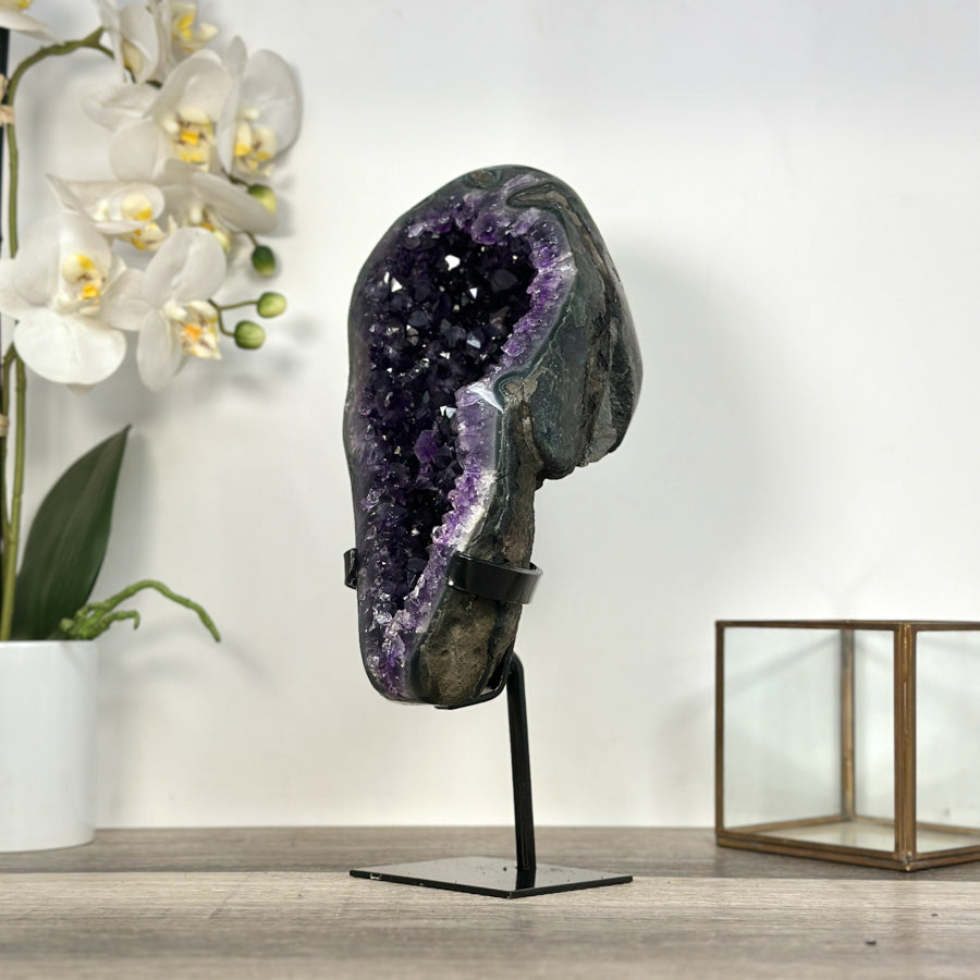 Amethyst Geode with Dark Purple Crystals for Home Decor Display - MWS2642
