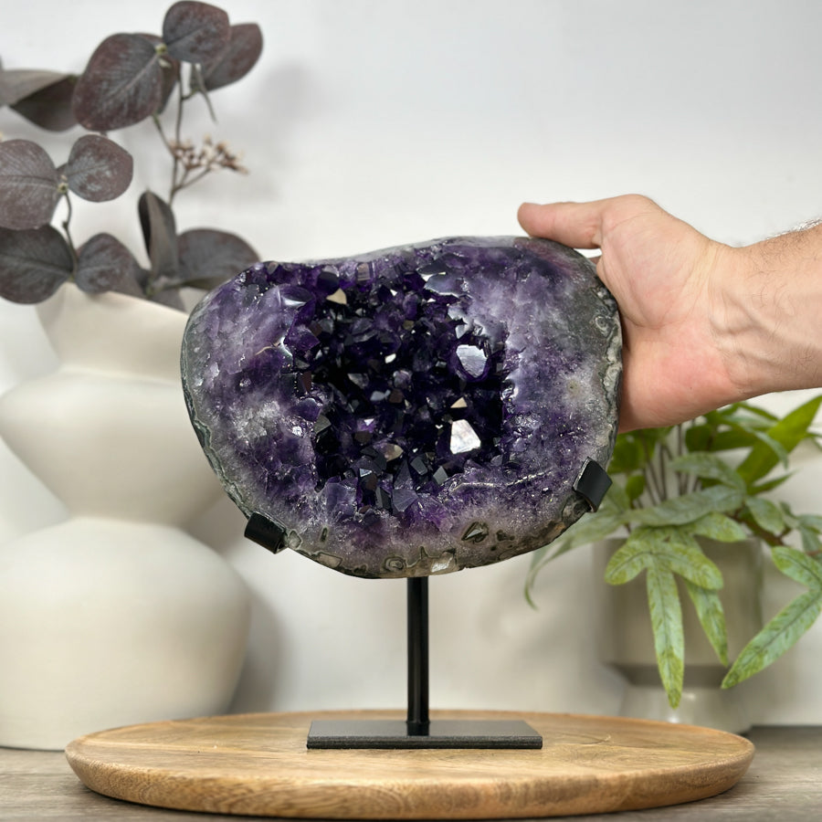 Top Quality Natural amethyst Geode on Stand - MWS3071