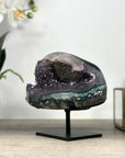 Natural Amethyst & Green Jasper Geode with Black Hemetite Formation - MWS2298