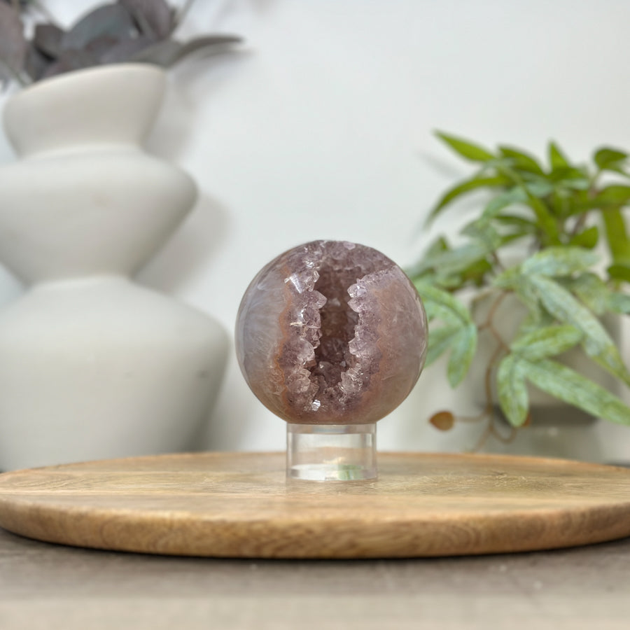 Amethyst Druzy Sphere Geode with Crystal Formation - SPH0175