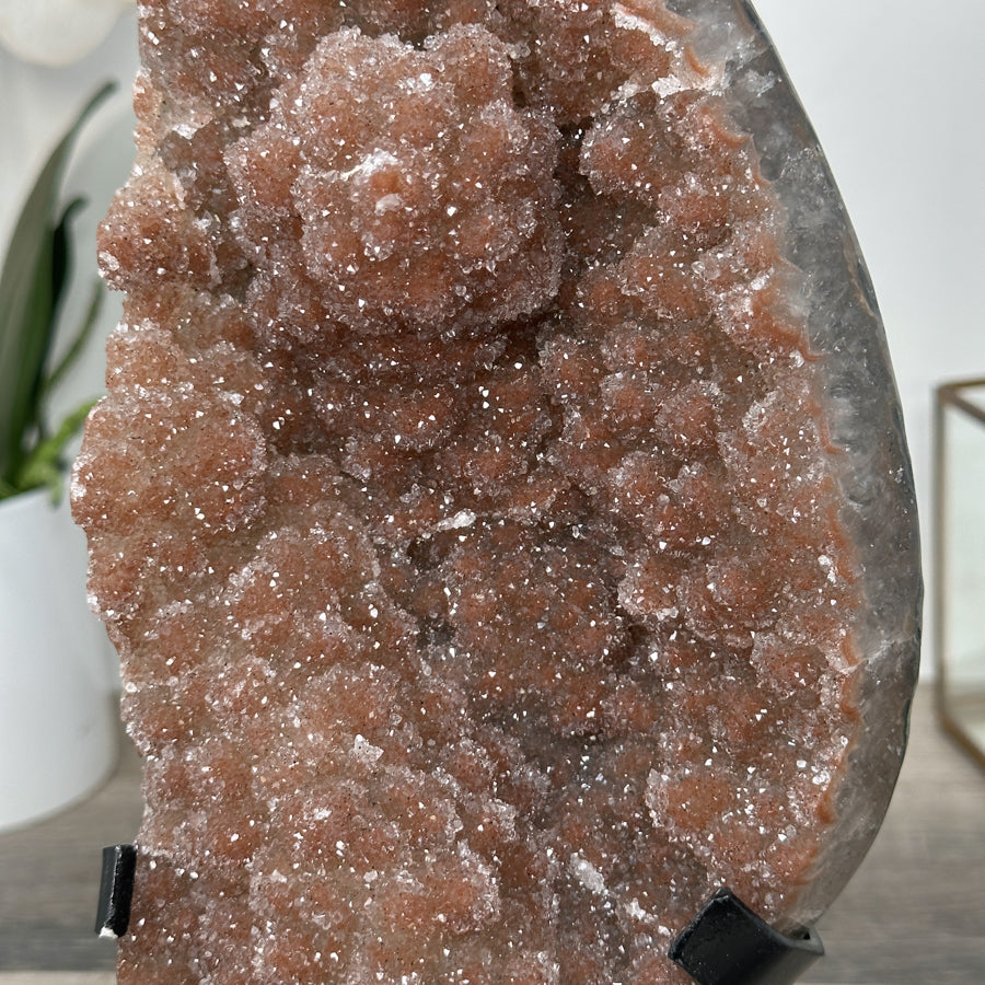 Orange Tone Sugar Quartz Crystal on Stand - Ideal for Home or Office Display - MWS2611