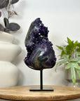 Amethyst Crystal Specimen on Metal Stand for Home Decor - MWS3066