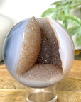 Banded Agate & Druzy Sphere Geode - SPH0171