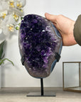Natural Uruguayan Amethyst Crystal Cluster with Blue Agate Shell - MWS2566