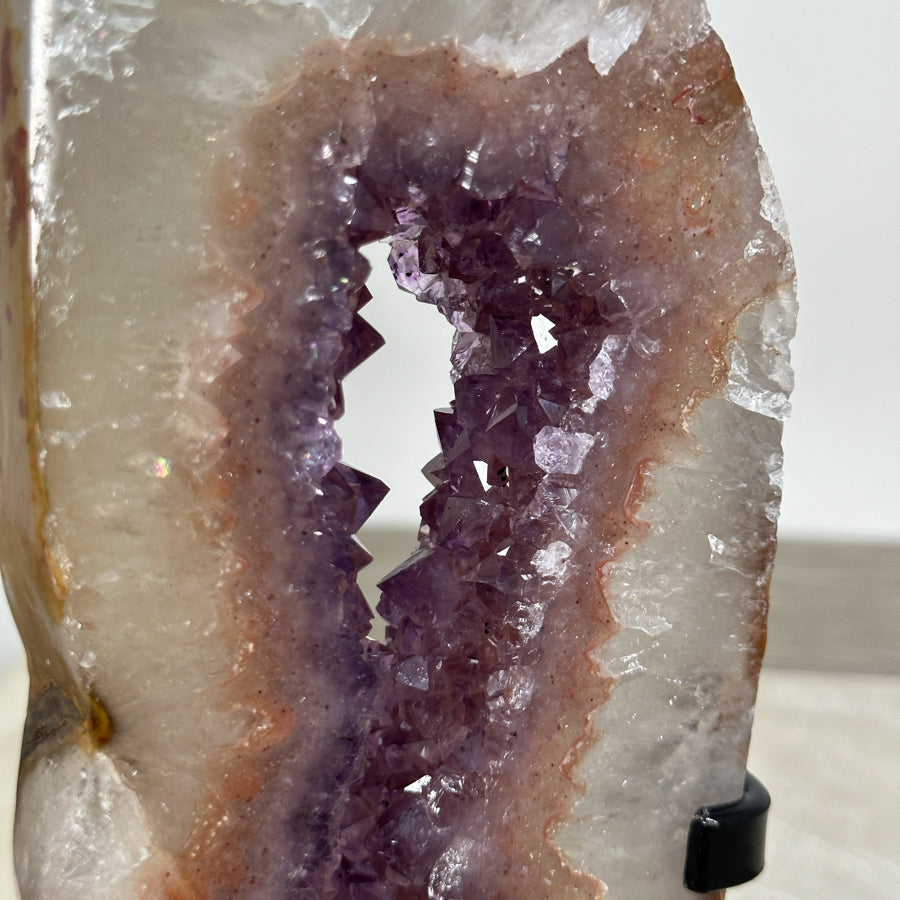 Beautiful Amethyst &amp; Quartz Stone Portal with handmade Stand - MWS1945