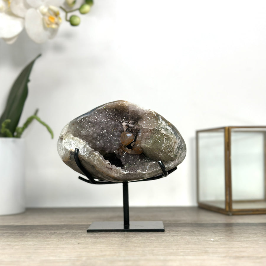Rainbow Quartz Druzy on Metal Stand - MWS2850