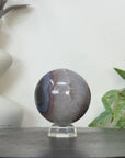 Banded Agate & Quartz Druzy Sphere Geode - SPH0218