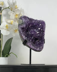 Natural Amethyst Crystal Cave on Metallic Stand - MWS2182