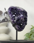 Top Grade Uruguayan Amethyst with Deep Purple Large Crystals on Stand - MWS3281