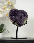 Amethyst & Green jasper Stone Heart Carving - HST0337