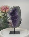Amethyst Geode with green Jasper Shell, Ready to Display - MWS0769