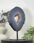 Large Natural Blue Agate & Quartz Druzy Crystal Portal - MWS3251