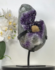 Uruguayan Amethyst Specimen with Yellow Calcite Crystal - MWS2964