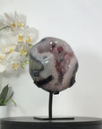 Natural Quartz Geode with Rare Calcite Formations & Red Hematite - MWS3035
