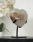 Quartz Stone Heart Carving from Uruguay - HST0338