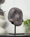 Natural Sugar Amethyst Specimen on Metal Stand - MWS3376