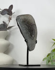 Natural Green Quartz Geode on Metal Stand - MWS3183