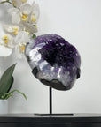 Deep Purple Amethyst Geode with Large & Shinny Crystals - MWS2083