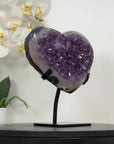 Amethyst & Agate Stone Heart - Stand Included - HST0341