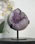 Amethyst Geode on Stand with Deep Purple Crystals and Calcite Formations - MWS2824