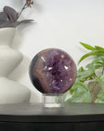 Amethyst Druzy & Agate Sphere Geode from Uruguay - SPH0173