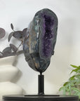 Unique Double Amethyst & Agate Geode with Rotary Stand - MWS3176