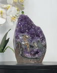 Natural Amethyst Cut BAse Cathedral with Stalactite Eye Formation - CBP1126