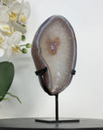 Quartz & Agate Slice on Metal Stand - MWS2892
