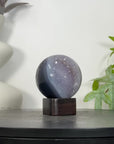 Blue agate & Quartz Druzy Sphere Geode - SPH0197
