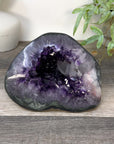Natural Deep Purple Amethyst Geode with Calcite Inclusion - STGE0052