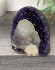 Deep Purple Amethyst Cathedral with Calcite Specimen - CBP1410
