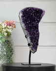 Deep Purple Amethyst Cluster with Green Jasper Matrix - Stand included - MWS2754