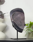 Blue Agate Geode with Druzy Crystals - Metal Stand included - MWS3347