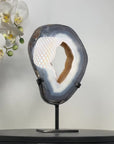 Natural Blue Banded Agate Portal with Metal Stand - MWS2321