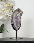 Natural Quartz & Amethyst Stone Slice on Stand - MWS3008