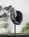 Natural Amethyst Cluster with Large Calcite Specimen - MWS3112