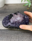 Stunning Natural Amethyst Cluster with Collection Grade Calcite & Hematite Formation - CBP1414