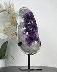 Natural Large Amethyst Geode with Quartz & Green Jasper Shell - MWS2828
