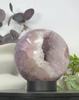 Amethyst & Quartz Druzy Sphere Geode - SPH0170