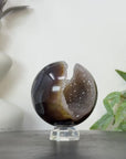 Agate & Quartz Druzy Sphere Geode - SPH0223