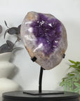 Natural Amethyst & Quartz Stone Specimen on Metal Stand - MWS3139