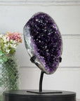 Deep Purple Amethyst Geode on Metal Stand from Uruguay - MWS2756