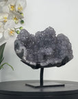 Natural Amethyst Crystal Formation on Handmade Metal Stand - MWS2789