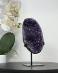 Deep Purple Amethyst Cluster With Green Jasper Shell – Unique Crystal Display Piece for Altar Decor - MWS2492