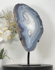 Unique Blue Banded Agate & Quartz Statement Piece - MWS3038