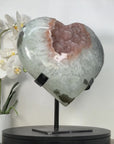 Huge Natural Quartz Druzy Stone Heart Carving - HST0322