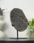 Green Sugar Quartz Cluster on Handmade Metal Stand - MWS3332