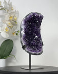 Deep Purple Amethyst Geode From Uruguay on Metal Stand – Premium Home Decor Accent - MWS2488