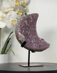 Amethyst Crystal moon - Handmade Metal stand Inccluded - MWS2581